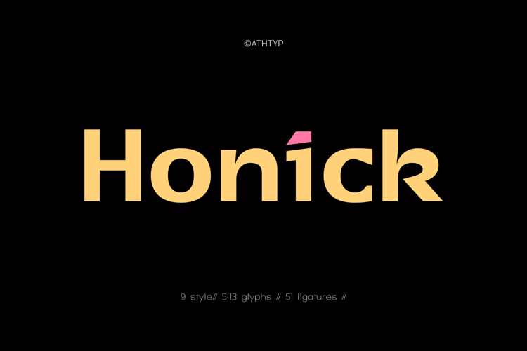 Honick Thin Font website image