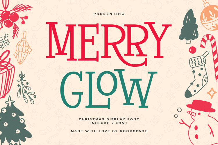 Merry Glow Font website image