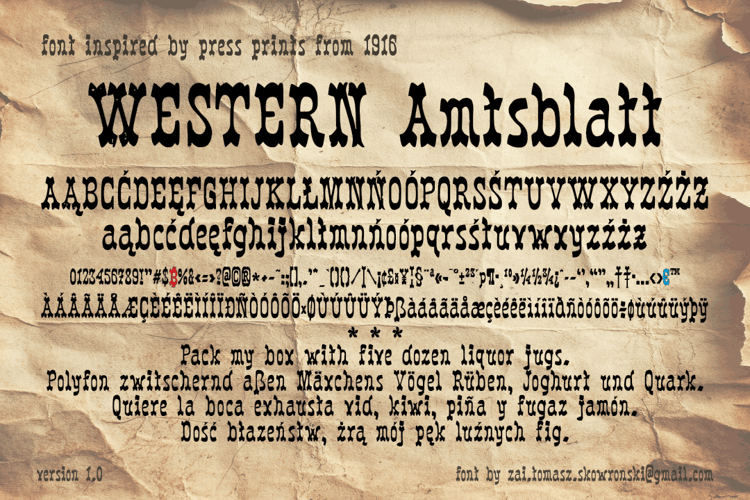 Western Amtsblatt Font website image