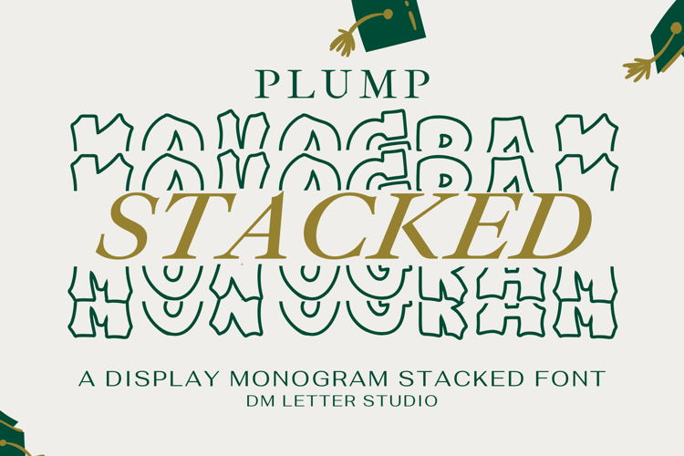 Plump Stacked Monogram Font website image