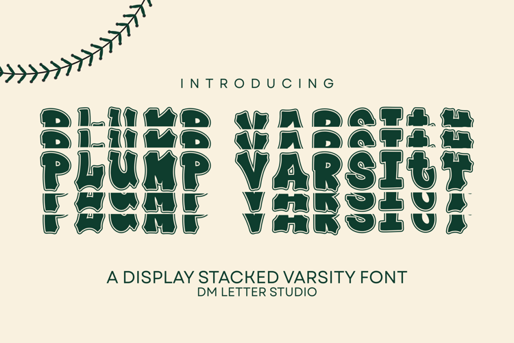 Plump Varsity Stacked Font website image
